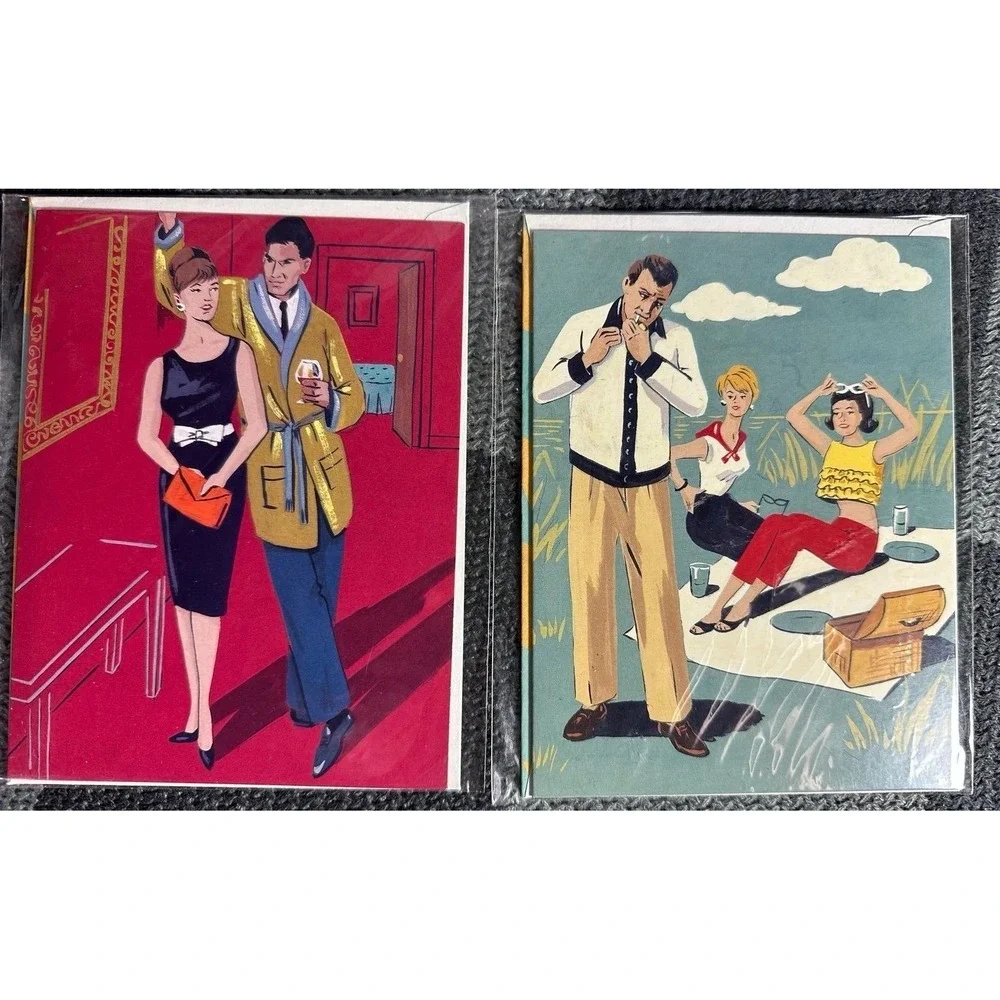 Mid century modern stationary card set of 2  NWT